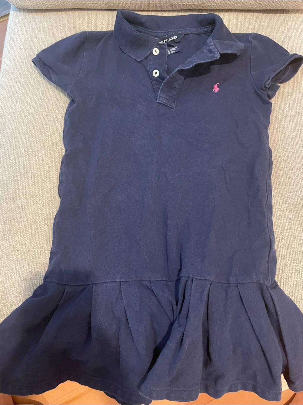 Ralph Lauren Navy Polo Dress with Pink Pony Logo